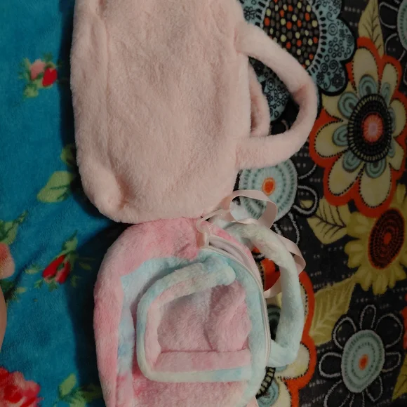 Cute Pink and Multicolor Plush Bags - Picture 4 of 6
